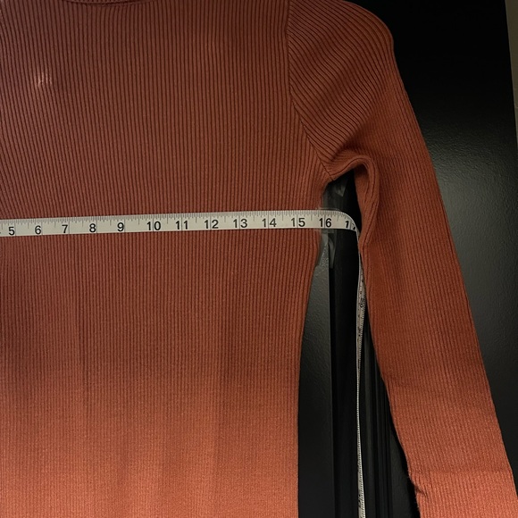 Orange Ribbed Knit Dress - Picture 4 of 9